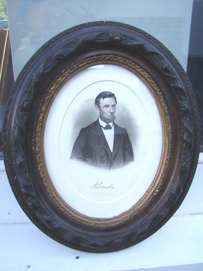 A wonderful 19th century hand colored engraving 'from life' of Abraham Lincoln in its' original frame